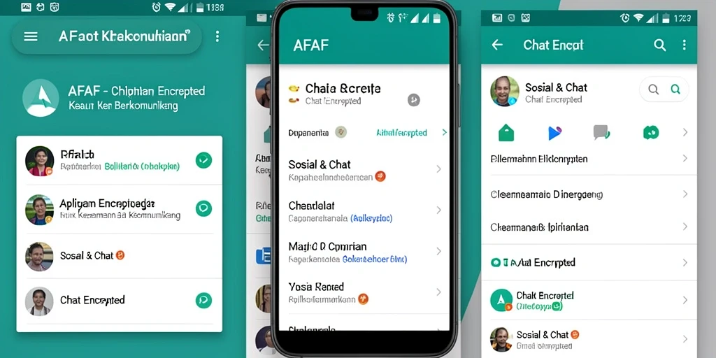 Tampilan antarmuka AFAF yang modern untuk Chat Encrypted.