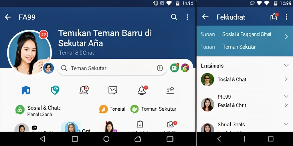 Antarmuka pengguna FA99 yang intuitif dan menarik untuk Teman Sekitar.