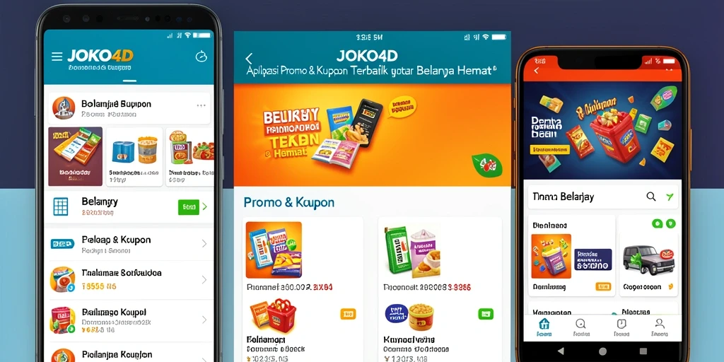 Antarmuka aplikasi JOKO4D menampilkan berbagai promo dan kupon menarik.