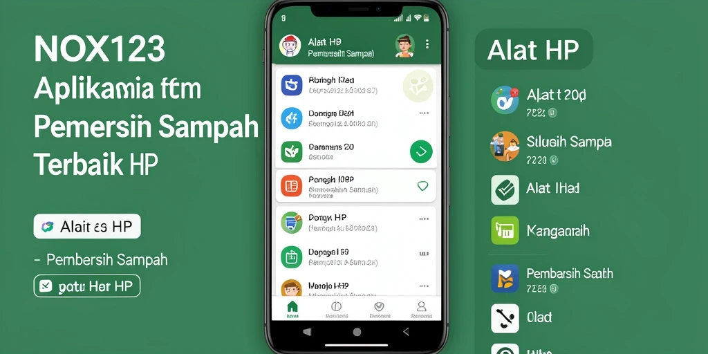 Tampilan antarmuka pembersihan file sampah NOX123.