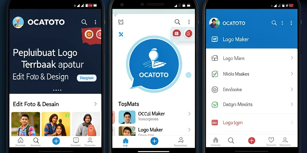 Screenshot antarmuka OCATOTO yang menunjukkan fungsi Logo Maker terbaik.