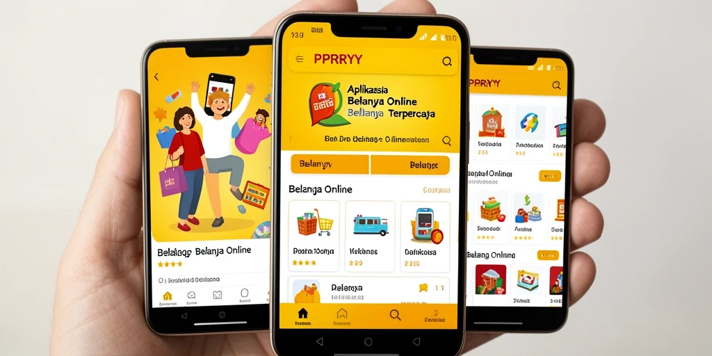 Tampilan antarmuka aplikasi PPRRYY untuk belanja online.