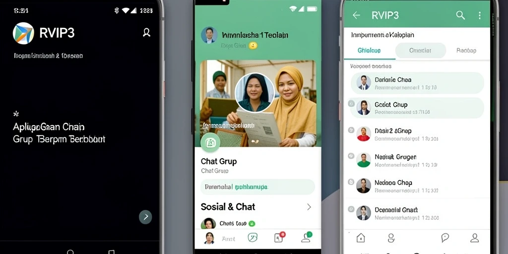 Tampilan antarmuka RVIP3 yang user-friendly untuk Chat Grup.