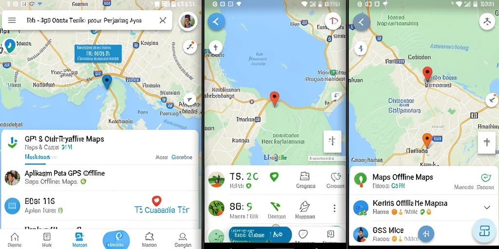 Antarmuka T6 yang menampilkan peta GPS offline yang jelas dan terperinci.