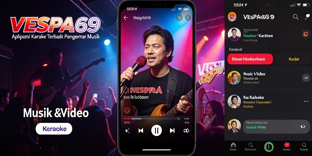 Antarmuka VESPA69 yang menarik untuk pengalaman Karaoke.