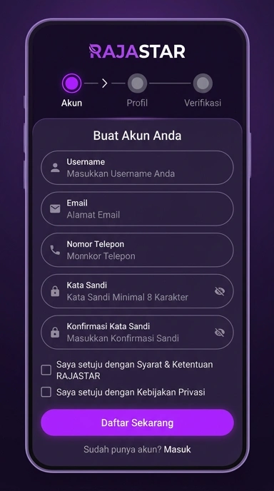 Panduan Registrasi Akun Baru Rajastar untuk Pengguna